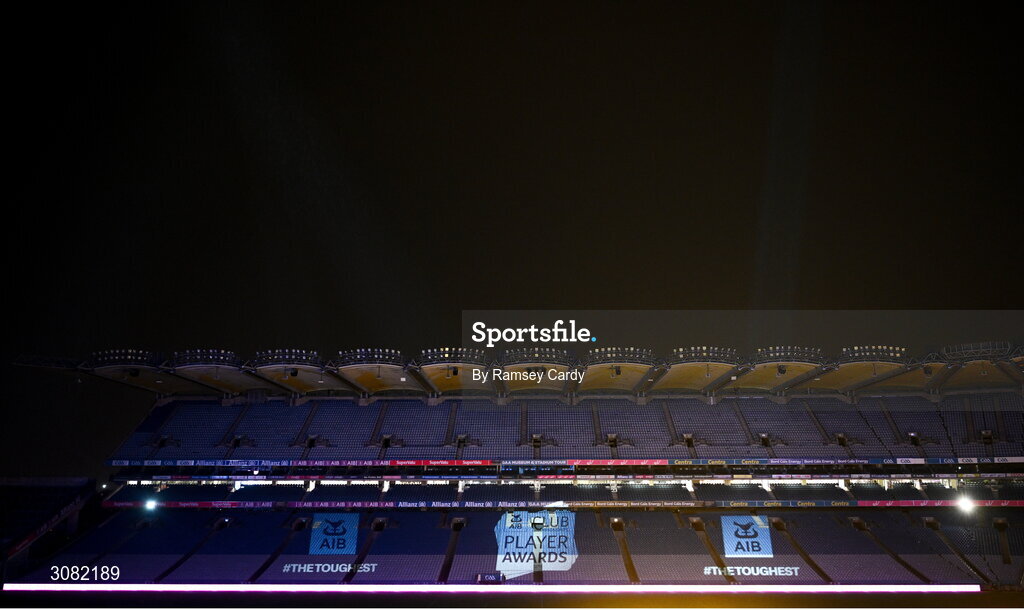 21 March 2025; A general view of Croke Park during the AIB Club Player Awards at Croke Park in Dublin. The AIB Club Player Awards celebrated the best players from club Football, Hurling, Camogie, and LGFA in a single ceremony for the first time, recognising their outstanding achievements on the field throughout the season. Photo by Ramsey Cardy/Sportsfile