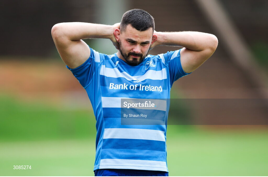24 March 2025; Max Deegan during a Leinster Rugby squad training session at Northwood College in Durban, South Africa. Photo by Shaun Roy/Sportsfile