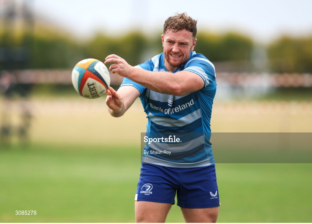 24 March 2025; Liam Turner during a Leinster Rugby squad training session at Northwood College in Durban, South Africa. Photo by Shaun Roy/Sportsfile