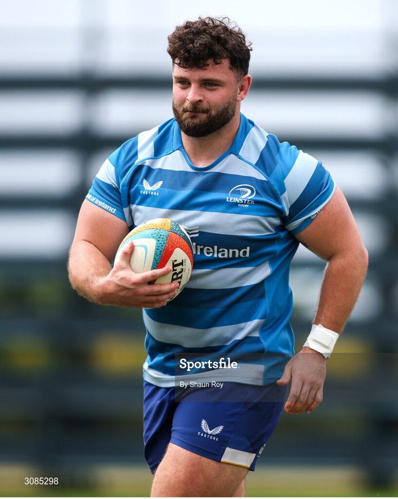 24 March 2025; Michael Milne during a Leinster Rugby squad training session at Northwood College in Durban, South Africa. Photo by Shaun Roy/Sportsfile