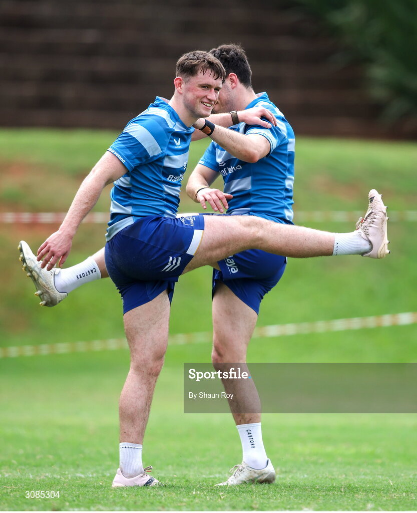 24 March 2025; Oliver Coffey during a Leinster Rugby squad training session at Northwood College in Durban, South Africa. Photo by Shaun Roy/Sportsfile