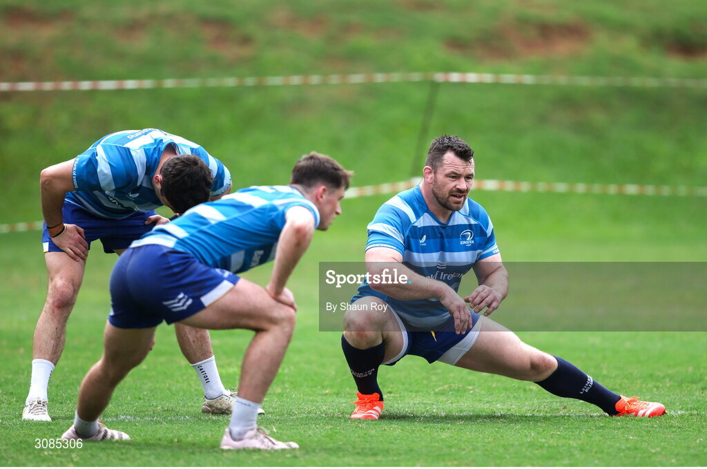 24 March 2025; Cian Healy during a Leinster Rugby squad training session at Northwood College in Durban, South Africa. Photo by Shaun Roy/Sportsfile