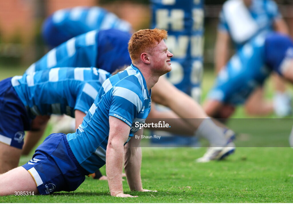 24 March 2025; Ruben Moloney during a Leinster Rugby squad training session at Northwood College in Durban, South Africa. Photo by Shaun Roy/Sportsfile