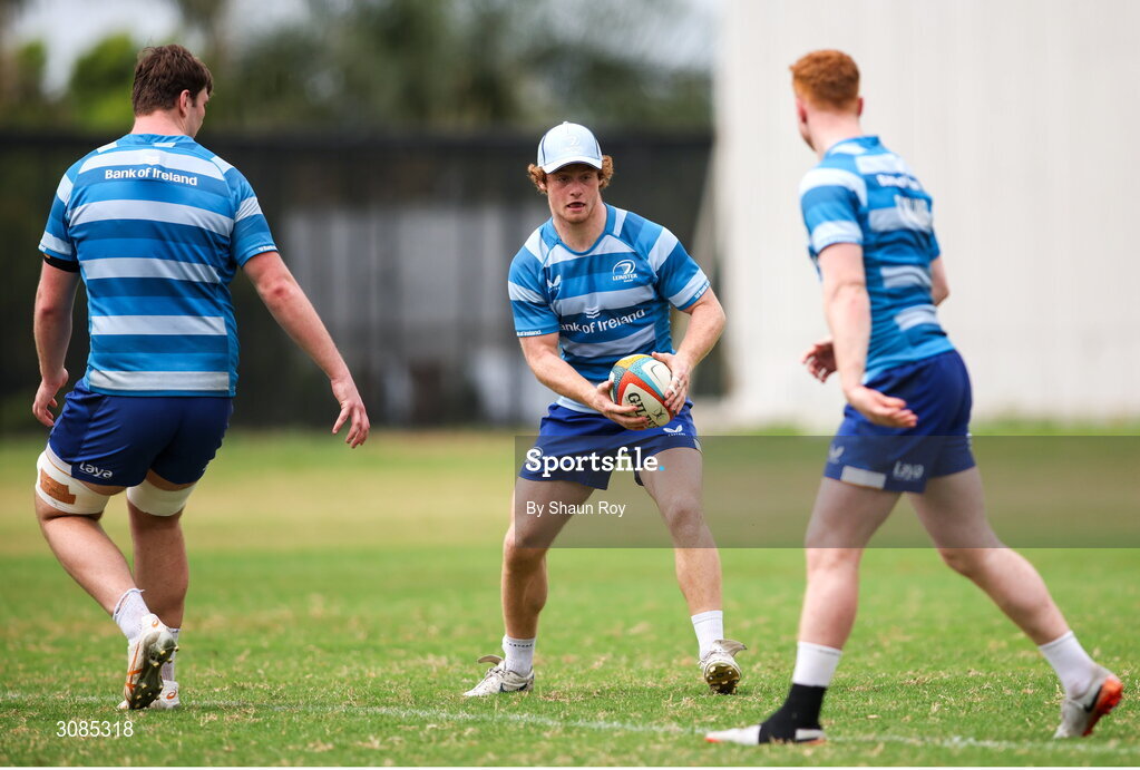 24 March 2025; Henry McErlean during a Leinster Rugby squad training session at Northwood College in Durban, South Africa. Photo by Shaun Roy/Sportsfile
