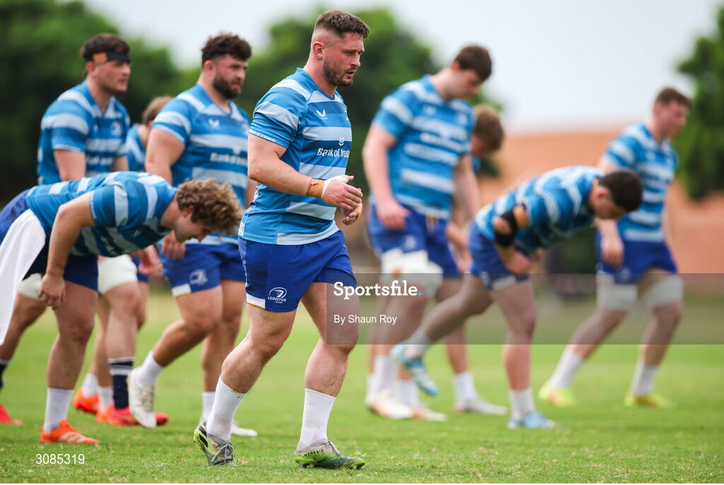 24 March 2025; Ivan Soroka during a Leinster Rugby squad training session at Northwood College in Durban, South Africa. Photo by Shaun Roy/Sportsfile