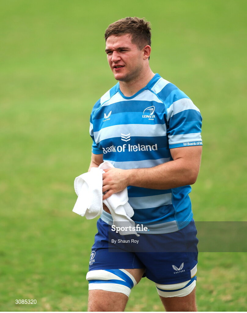 24 March 2025; Scott Penny during a Leinster Rugby squad training session at Northwood College in Durban, South Africa. Photo by Shaun Roy/Sportsfile