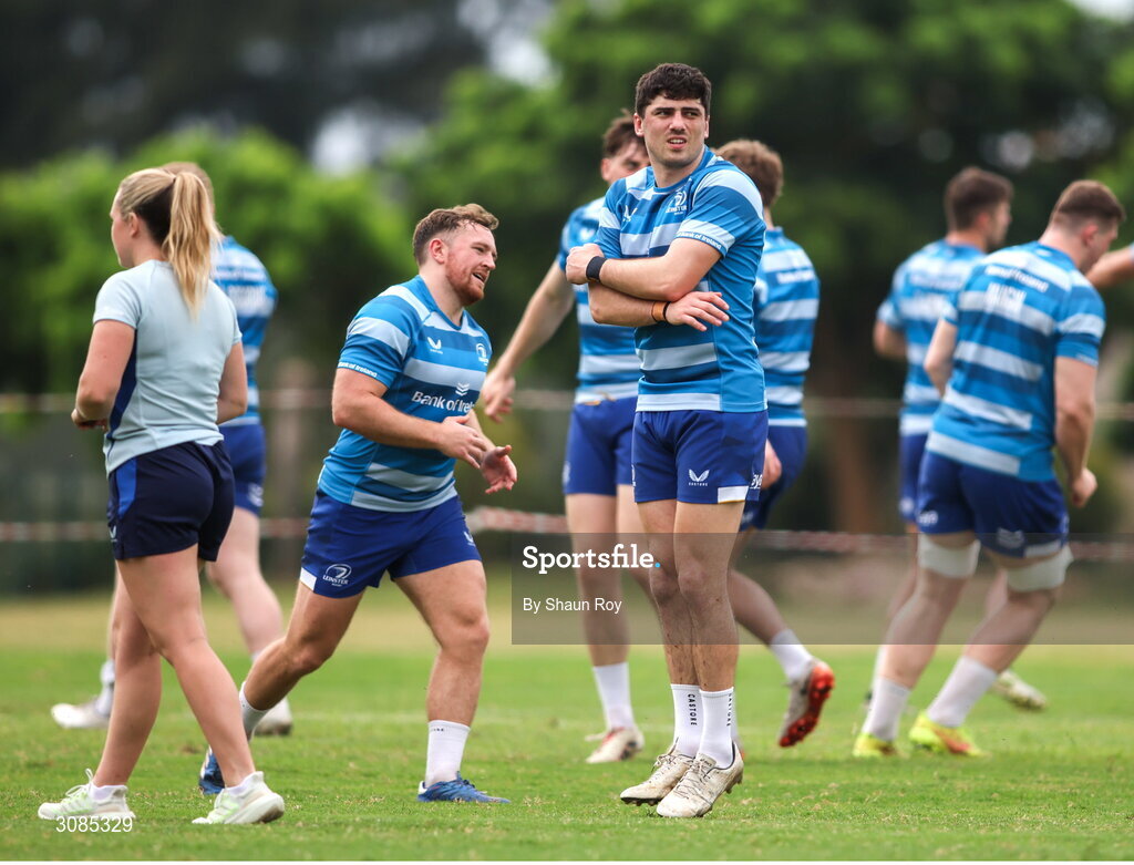 24 March 2025; Jimmy O'Brien during a Leinster Rugby squad training session at Northwood College in Durban, South Africa. Photo by Shaun Roy/Sportsfile
