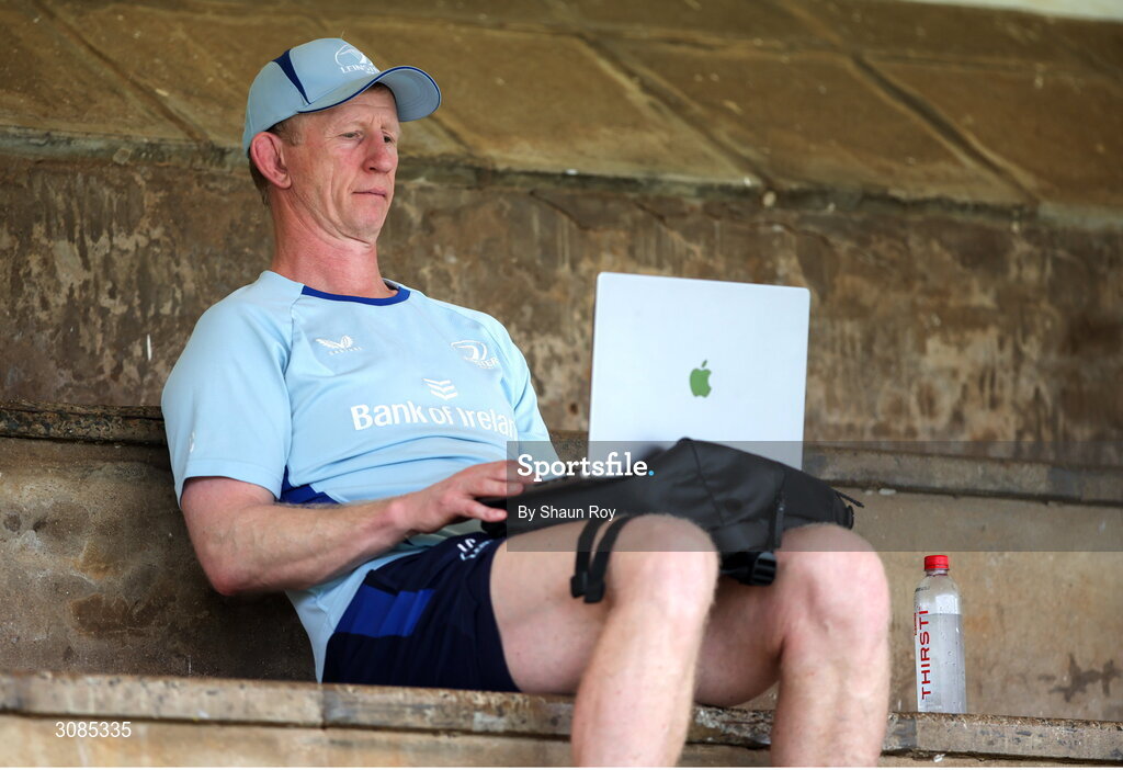 24 March 2025; Head coach Leo Cullen during a Leinster Rugby squad training session at Northwood College in Durban, South Africa. Photo by Shaun Roy/Sportsfile