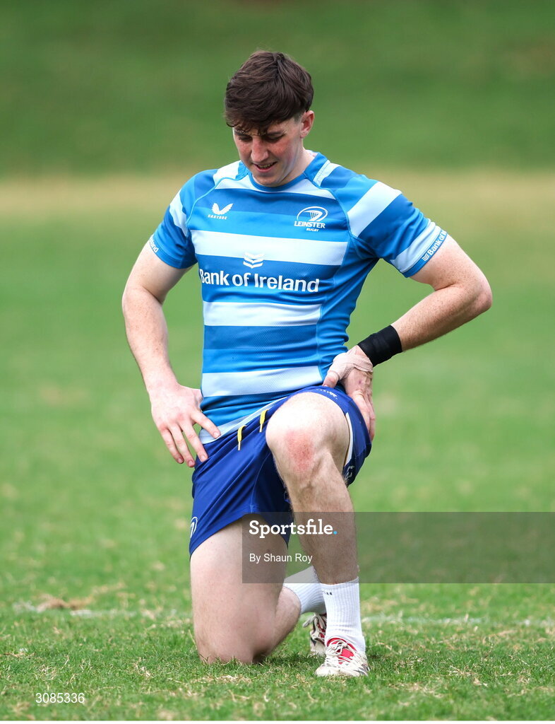 24 March 2025; Charlie Tector during a Leinster Rugby squad training session at Northwood College in Durban, South Africa. Photo by Shaun Roy/Sportsfile