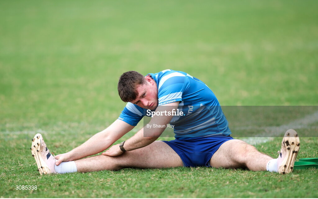 24 March 2025; Oliver Coffey during a Leinster Rugby squad training session at Northwood College in Durban, South Africa. Photo by Shaun Roy/Sportsfile