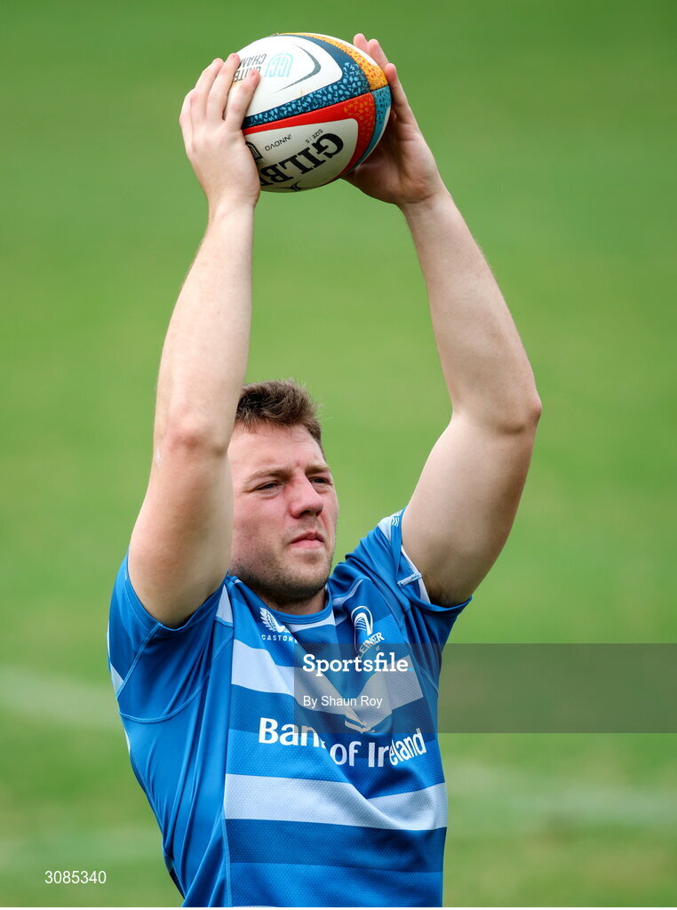 24 March 2025; Lee Barron during a Leinster Rugby squad training session at Northwood College in Durban, South Africa. Photo by Shaun Roy/Sportsfile