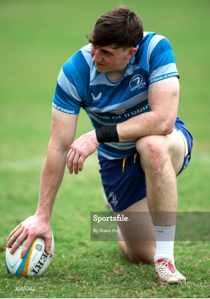 24 March 2025; Charlie Tector during a Leinster Rugby squad training session at Northwood College in Durban, South Africa. Photo by Shaun Roy/Sportsfile