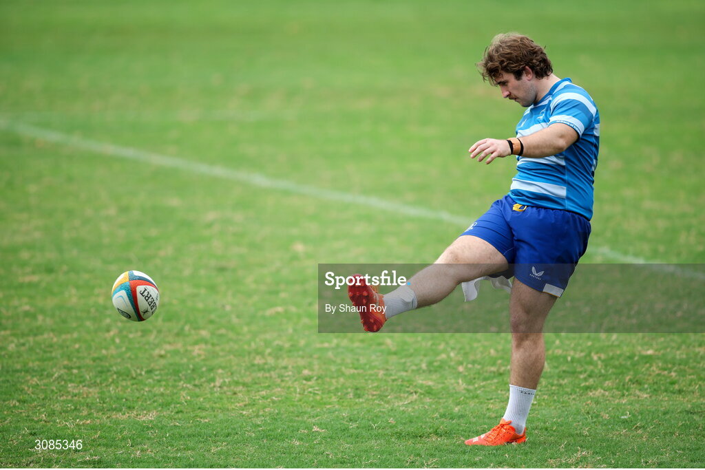 24 March 2025; John McKee during a Leinster Rugby squad training session at Northwood College in Durban, South Africa. Photo by Shaun Roy/Sportsfile