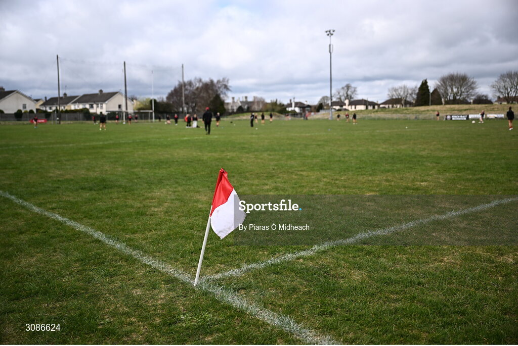 26 March 2025; A general view of the pitch before the Lidl LGFA PPS All-Ireland Senior C final match between Bailieborough Community School of Cavan and Coláiste Muire of Clare at Geraldine Park in Athy, Kildare. Photo by Piaras Ó Mídheach/Sportsfile
