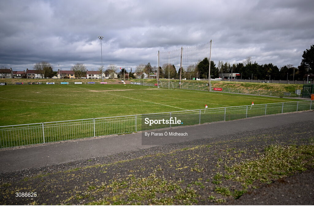 26 March 2025; A general view of the pitch before the Lidl LGFA PPS All-Ireland Senior C final match between Bailieborough Community School of Cavan and Coláiste Muire of Clare at Geraldine Park in Athy, Kildare. Photo by Piaras Ó Mídheach/Sportsfile