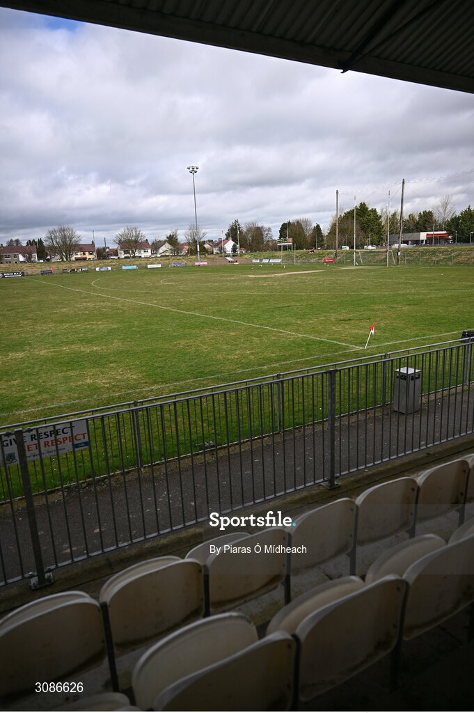 26 March 2025; A general view of the pitch before the Lidl LGFA PPS All-Ireland Senior C final match between Bailieborough Community School of Cavan and Coláiste Muire of Clare at Geraldine Park in Athy, Kildare. Photo by Piaras Ó Mídheach/Sportsfile
