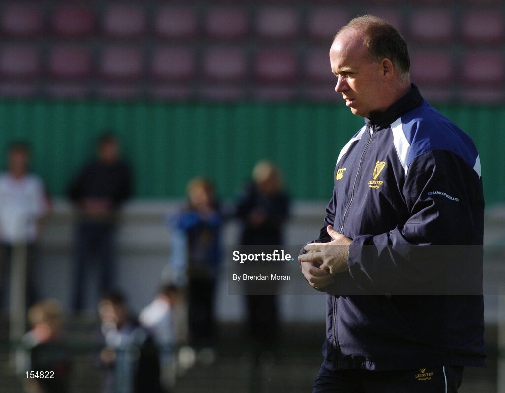 11 September 2004; Declan Kidney, Leinster coach. Celtic League 2004-2005, Ulster v Leinster, Ravenhill Park, Belfast. Picture credit; Brendan Moran / SPORTSFILE