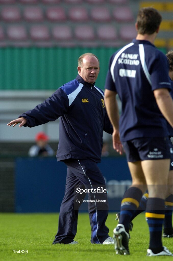 11 September 2004; Declan Kidney, Leinster coach. Celtic League 2004-2005, Ulster v Leinster, Ravenhill Park, Belfast. Picture credit; Brendan Moran / SPORTSFILE