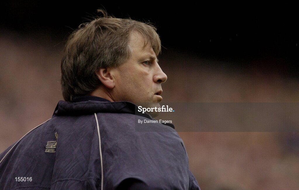 12 September 2004; Cork manager Donal O'Grady. Guinness All-Ireland Senior Hurling Championship Final, Cork v Kilkenny, Croke Park, Dublin. Picture credit; Damien Eagers / SPORTSFILE *** Local Caption *** Any photograph taken by SPORTSFILE during, or in connection with, the 2004 Guinness All-Ireland Hurling Final which displays GAA logos or contains an image or part of an image of any GAA intellectual property, or, which contains images of a GAA player/players in their playing uniforms, may only be used for editorial and non-advertising purposes.  Use of photographs for advertising, as posters or for purchase separately is strictly prohibited unless prior written approval has been obtained from the Gaelic Athletic Association.