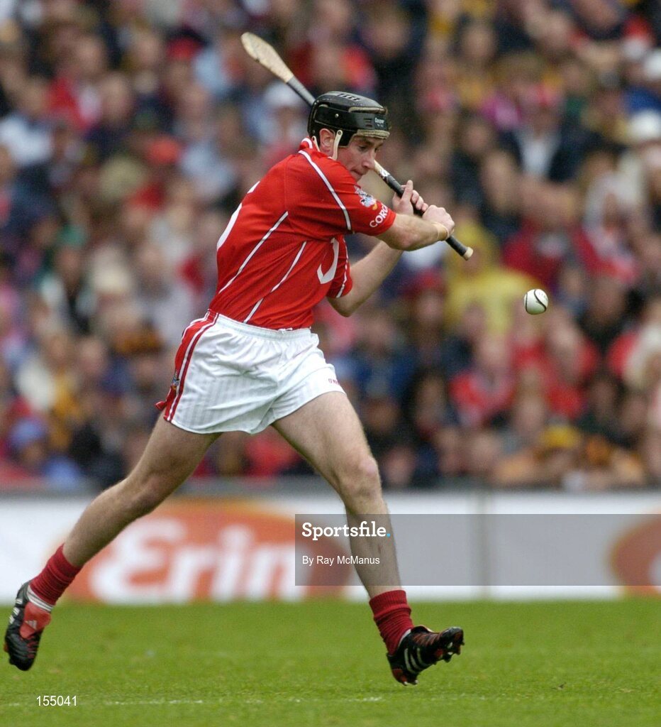 12 September 2004; John Gardiner, Cork. Guinness All-Ireland Senior Hurling Championship Final, Cork v Kilkenny, Croke Park, Dublin. Picture credit; Ray McManus / SPORTSFILE *** Local Caption *** Any photograph taken by SPORTSFILE during, or in connection with, the 2004 Guinness All-Ireland Hurling Final which displays GAA logos or contains an image or part of an image of any GAA intellectual property, or, which contains images of a GAA player/players in their playing uniforms, may only be used for editorial and non-advertising purposes.  Use of photographs for advertising, as posters or for purchase separately is strictly prohibited unless prior written approval has been obtained from the Gaelic Athletic Association.