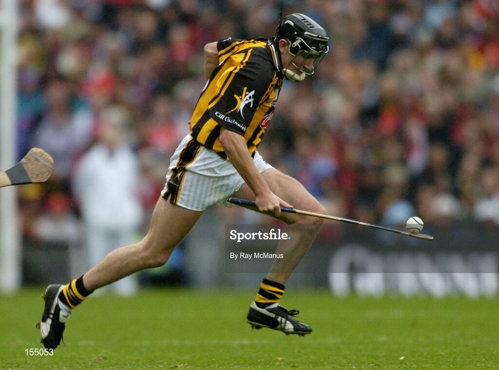 12 September 2004; Eddie Brennan, Kilkenny. Guinness All-Ireland Senior Hurling Championship Final, Cork v Kilkenny, Croke Park, Dublin. Picture credit; Ray McManus / SPORTSFILE *** Local Caption *** Any photograph taken by SPORTSFILE during, or in connection with, the 2004 Guinness All-Ireland Hurling Final which displays GAA logos or contains an image or part of an image of any GAA intellectual property, or, which contains images of a GAA player/players in their playing uniforms, may only be used for editorial and non-advertising purposes.  Use of photographs for advertising, as posters or for purchase separately is strictly prohibited unless prior written approval has been obtained from the Gaelic Athletic Association.