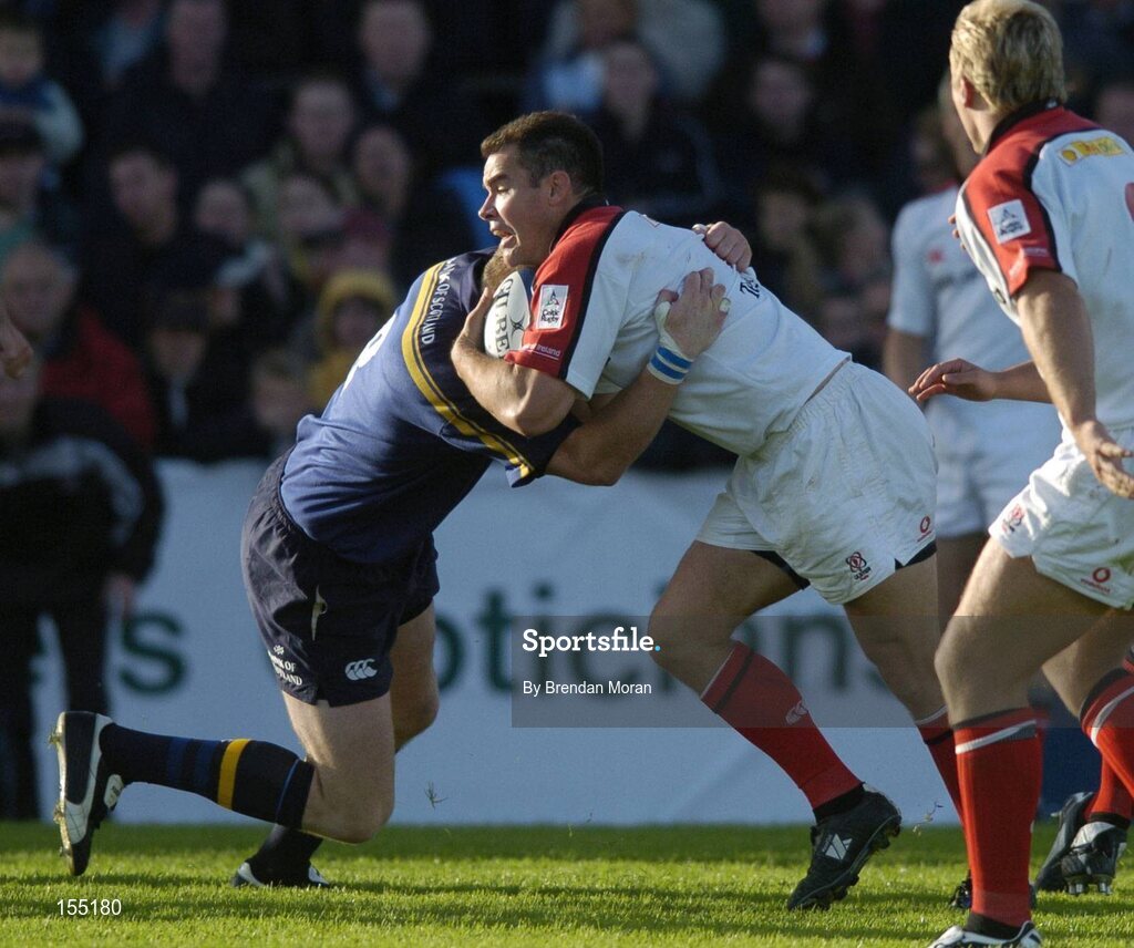 11 September 2004; Andy Ward, Ulster, in action against Des Dillon, Leinster. Celtic League 2004-2005, Ulster v Leinster, Ravenhill Park, Belfast. Picture credit; Brendan Moran / SPORTSFILE