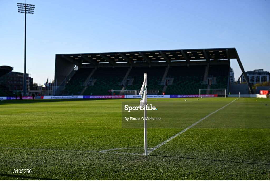 11 April 2025; A general view of the pitch before the SSE Airtricity Men's Premier Division match between Shamrock Rovers and Waterford at Tallaght Stadium in Dublin. Photo by Piaras Ó Mídheach/Sportsfile