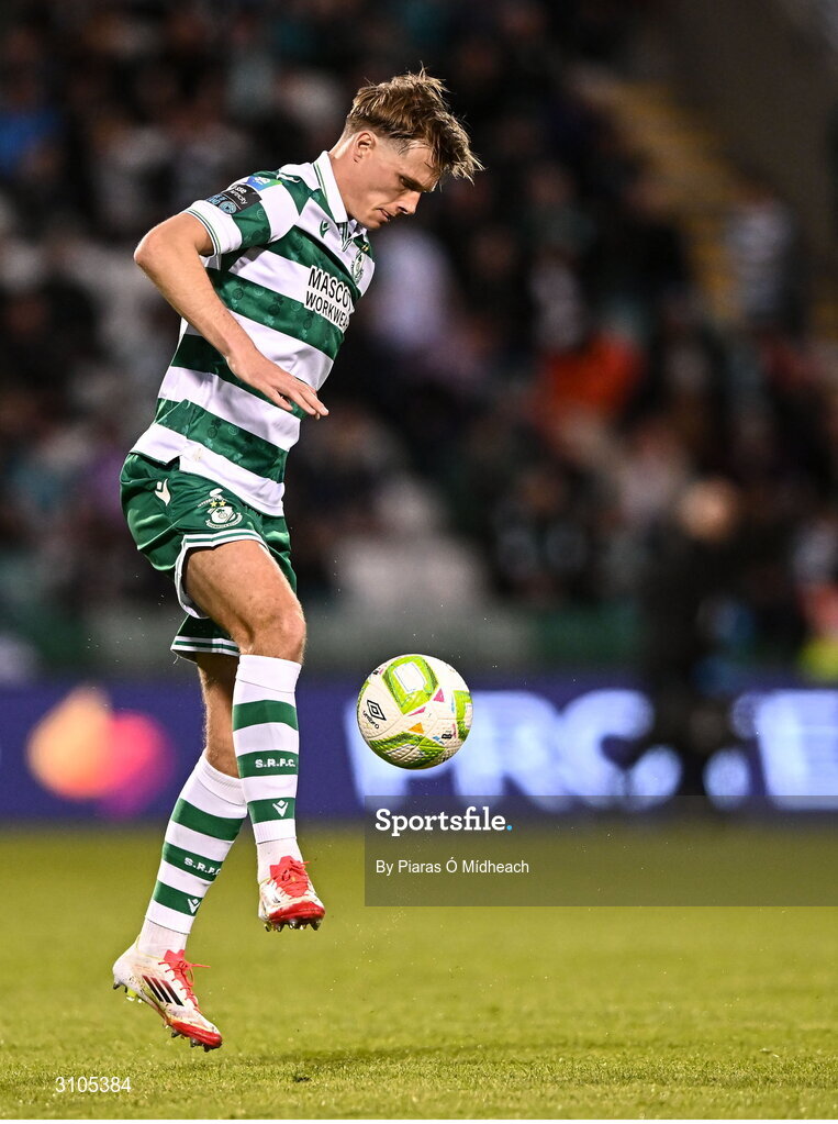 11 April 2025; Daniel Cleary of Shamrock Rovers during the SSE Airtricity Men's Premier Division match between Shamrock Rovers and Waterford at Tallaght Stadium in Dublin. Photo by Piaras Ó Mídheach/Sportsfile