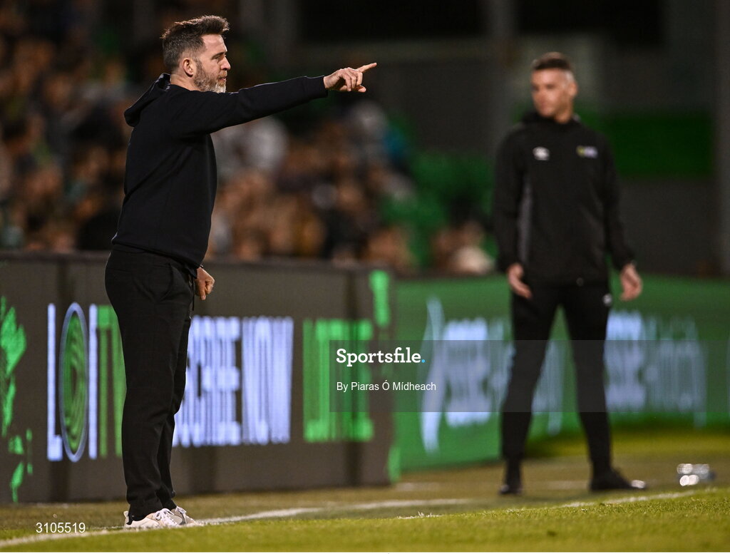 11 April 2025; Shamrock Rovers manager Stephen Bradley during the SSE Airtricity Men's Premier Division match between Shamrock Rovers and Waterford at Tallaght Stadium in Dublin. Photo by Piaras Ó Mídheach/Sportsfile