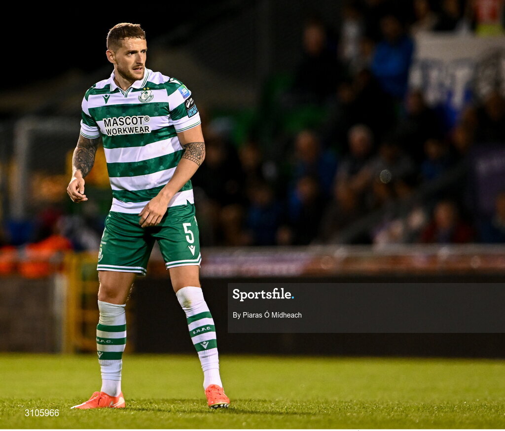 11 April 2025; Lee Grace of Shamrock Rovers during the SSE Airtricity Men's Premier Division match between Shamrock Rovers and Waterford at Tallaght Stadium in Dublin. Photo by Piaras Ó Mídheach/Sportsfile