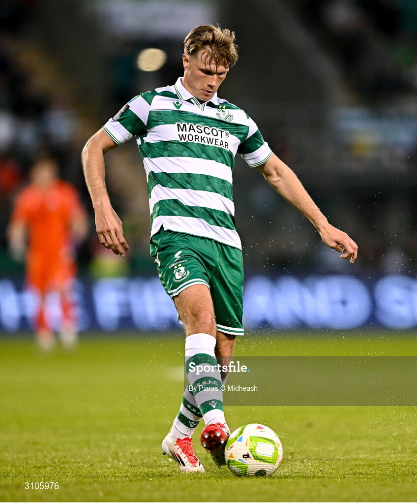 11 April 2025; Daniel Cleary of Shamrock Rovers during the SSE Airtricity Men's Premier Division match between Shamrock Rovers and Waterford at Tallaght Stadium in Dublin. Photo by Piaras Ó Mídheach/Sportsfile