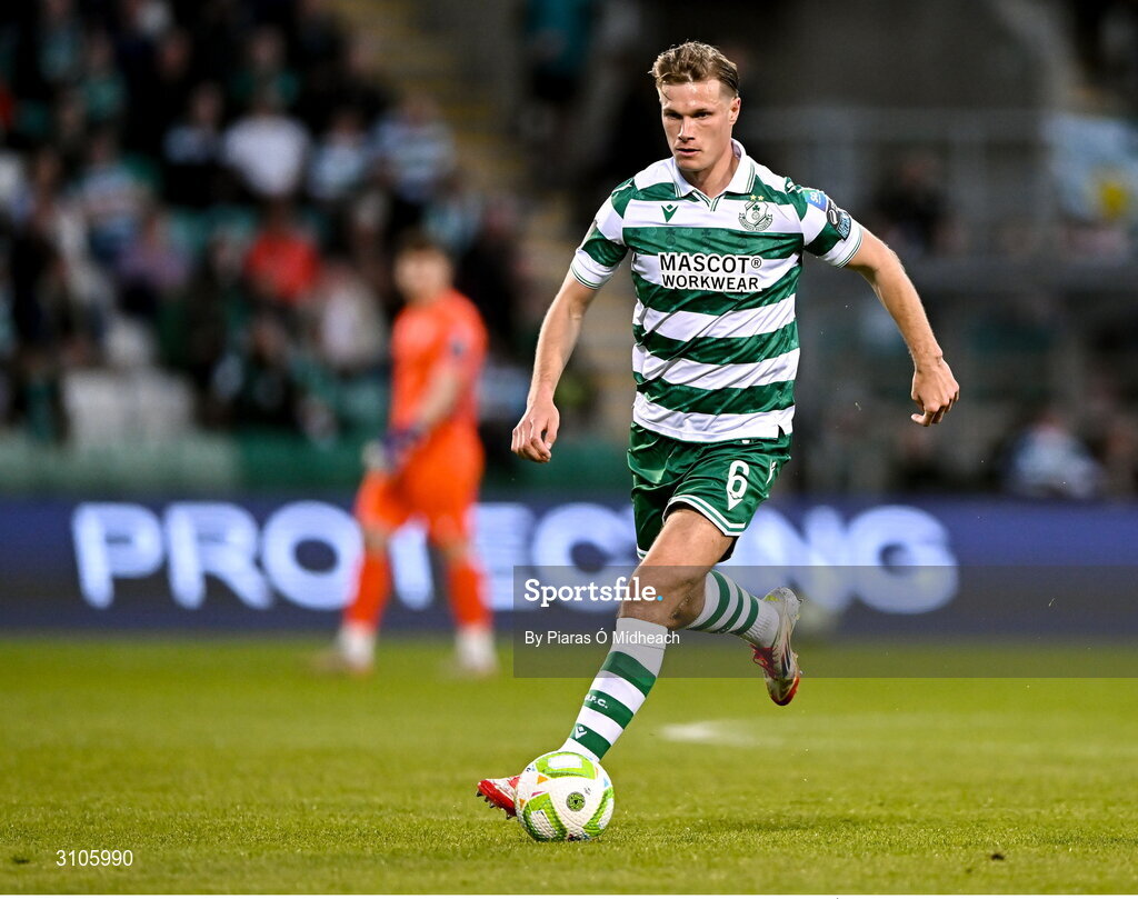 11 April 2025; Daniel Cleary of Shamrock Rovers during the SSE Airtricity Men's Premier Division match between Shamrock Rovers and Waterford at Tallaght Stadium in Dublin. Photo by Piaras Ó Mídheach/Sportsfile
