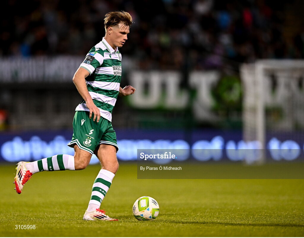 11 April 2025; Daniel Cleary of Shamrock Rovers during the SSE Airtricity Men's Premier Division match between Shamrock Rovers and Waterford at Tallaght Stadium in Dublin. Photo by Piaras Ó Mídheach/Sportsfile