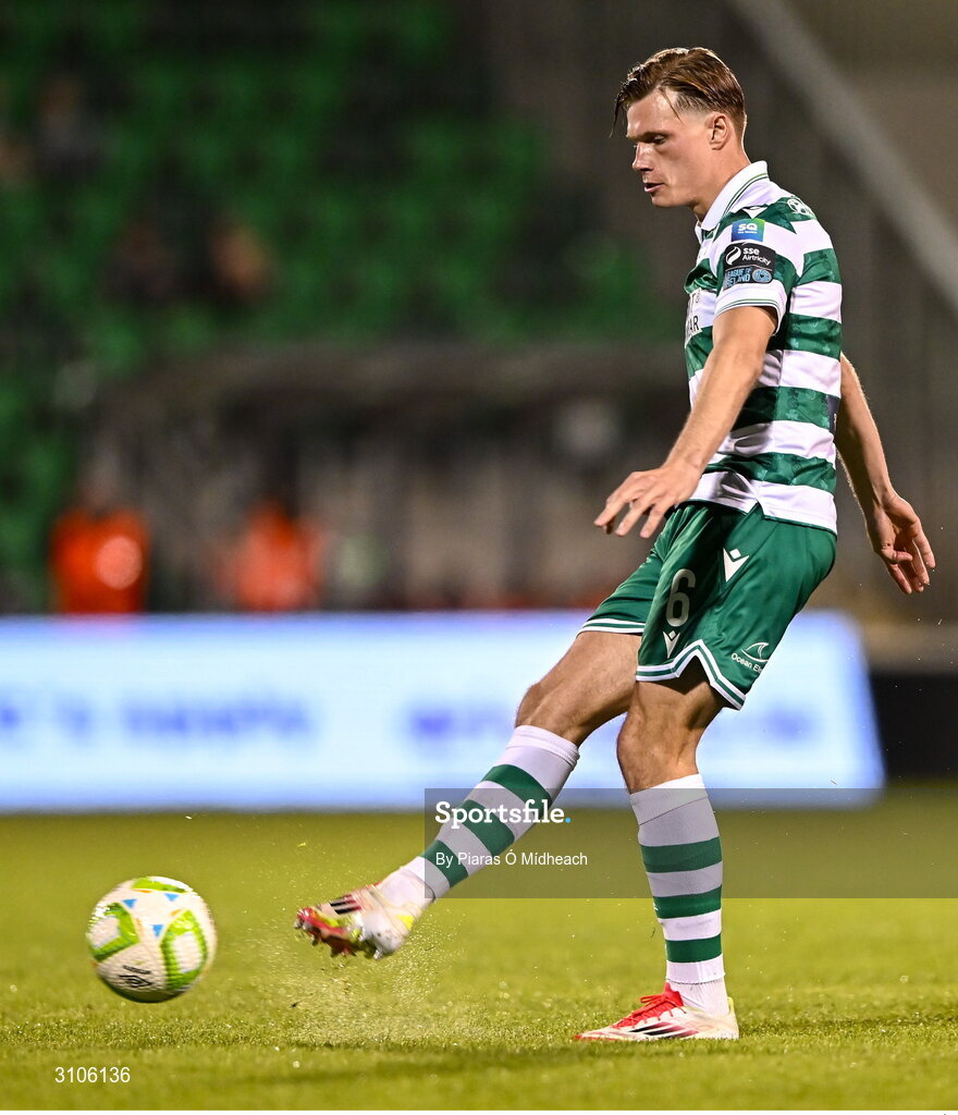 11 April 2025; Daniel Cleary of Shamrock Rovers during the SSE Airtricity Men's Premier Division match between Shamrock Rovers and Waterford at Tallaght Stadium in Dublin. Photo by Piaras Ó Mídheach/Sportsfile