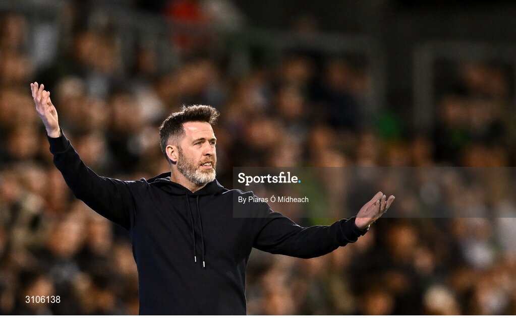11 April 2025; Shamrock Rovers manager Stephen Bradley during the SSE Airtricity Men's Premier Division match between Shamrock Rovers and Waterford at Tallaght Stadium in Dublin. Photo by Piaras Ó Mídheach/Sportsfile