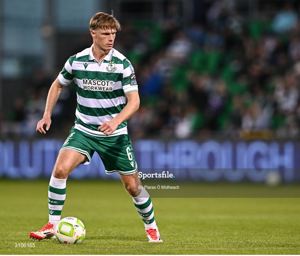 11 April 2025; Daniel Cleary of Shamrock Rovers during the SSE Airtricity Men's Premier Division match between Shamrock Rovers and Waterford at Tallaght Stadium in Dublin. Photo by Piaras Ó Mídheach/Sportsfile