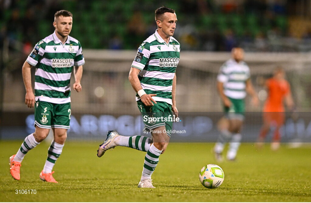 11 April 2025; Aaron McEneff of Shamrock Rovers during the SSE Airtricity Men's Premier Division match between Shamrock Rovers and Waterford at Tallaght Stadium in Dublin. Photo by Piaras Ó Mídheach/Sportsfile