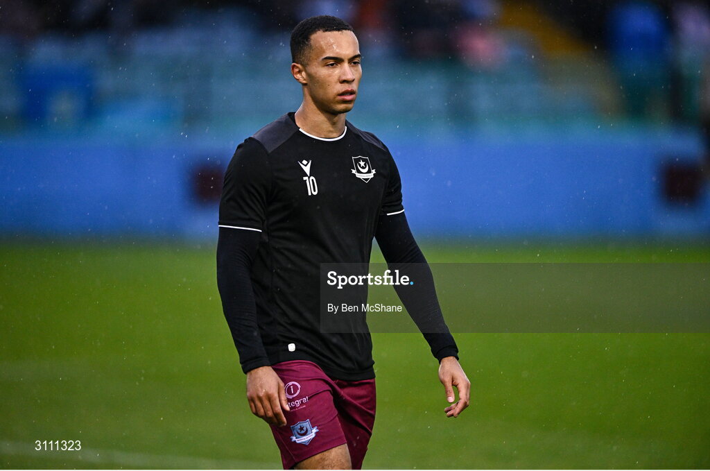 18 April 2025; Douglas James-Taylor of Drogheda United before the SSE Airtricity Men's Premier Division match between Drogheda United and Shelbourne at Sullivan & Lambe Park in Drogheda, Louth. Photo by Ben McShane/Sportsfile