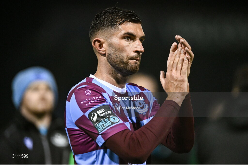 18 April 2025; Luke Heeney of Drogheda United after the SSE Airtricity Men's Premier Division match between Drogheda United and Shelbourne at Sullivan & Lambe Park in Drogheda, Louth. Photo by Ben McShane/Sportsfile