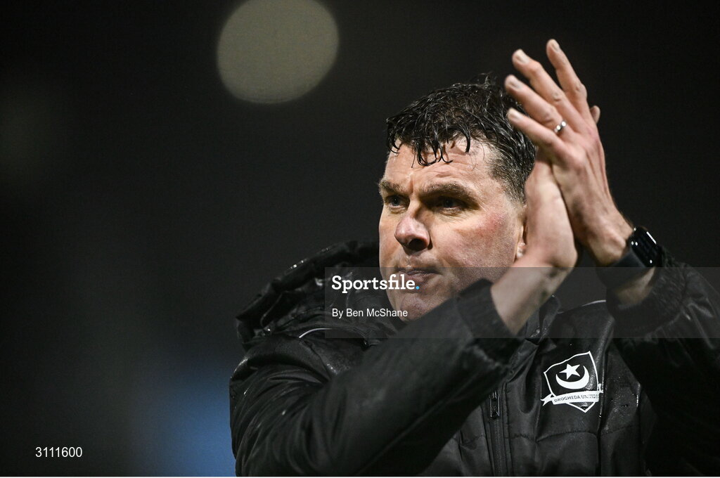 18 April 2025; Drogheda United manager Kevin Doherty after the SSE Airtricity Men's Premier Division match between Drogheda United and Shelbourne at Sullivan & Lambe Park in Drogheda, Louth. Photo by Ben McShane/Sportsfile