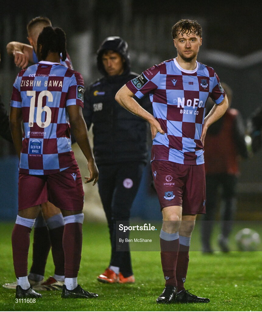 18 April 2025; Andrew Quinn of Drogheda United after the SSE Airtricity Men's Premier Division match between Drogheda United and Shelbourne at Sullivan & Lambe Park in Drogheda, Louth. Photo by Ben McShane/Sportsfile