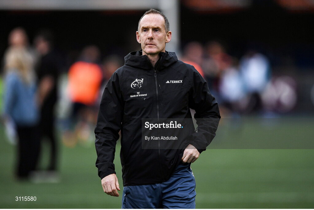 25 April 2025; Munster Interim Head Coach Ian Costello before the United Rugby Championship match between Cardiff and Munster at Cardiff Arms Park in Cardiff, Wales. Photo by Kian Abdullah/Sportsfile