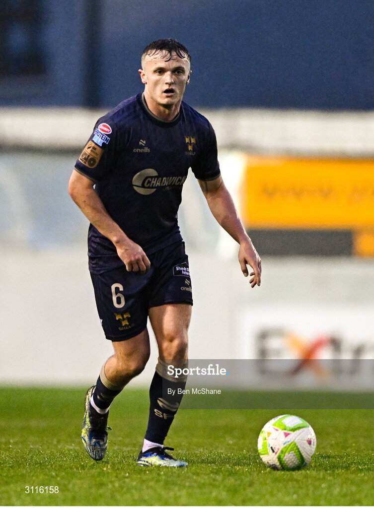 18 April 2025; JJ Lunney of Shelbourne during the SSE Airtricity Men's Premier Division match between Drogheda United and Shelbourne at Sullivan & Lambe Park in Drogheda, Louth. Photo by Ben McShane/Sportsfile