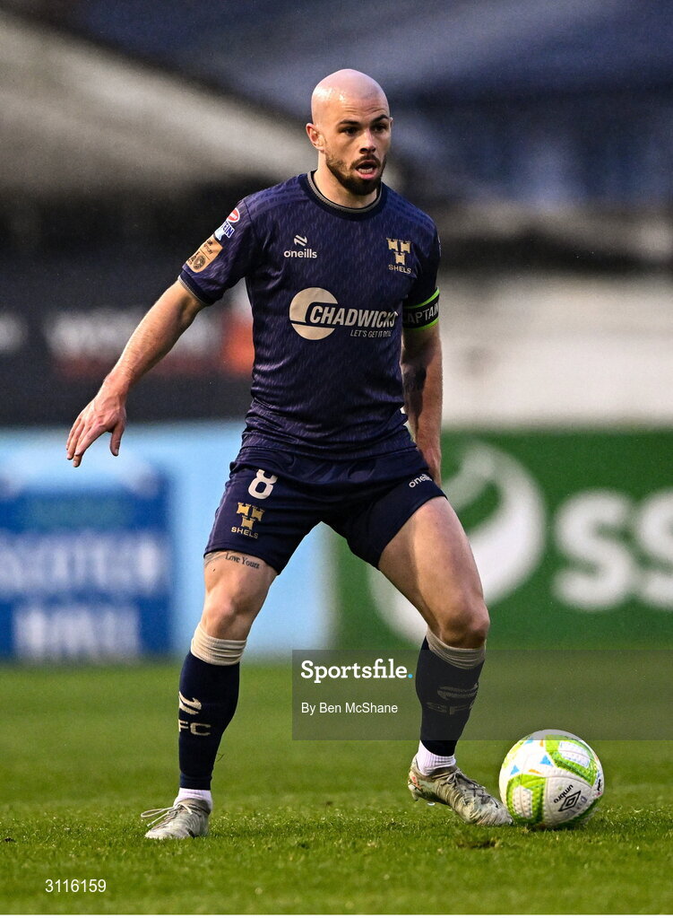 18 April 2025; Mark Coyle of Shelbourne during the SSE Airtricity Men's Premier Division match between Drogheda United and Shelbourne at Sullivan & Lambe Park in Drogheda, Louth. Photo by Ben McShane/Sportsfile
