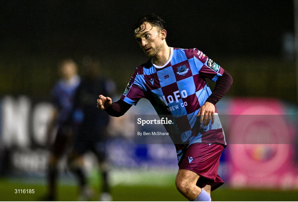 18 April 2025; Darragh Markey of Drogheda United during the SSE Airtricity Men's Premier Division match between Drogheda United and Shelbourne at Sullivan & Lambe Park in Drogheda, Louth. Photo by Ben McShane/Sportsfile