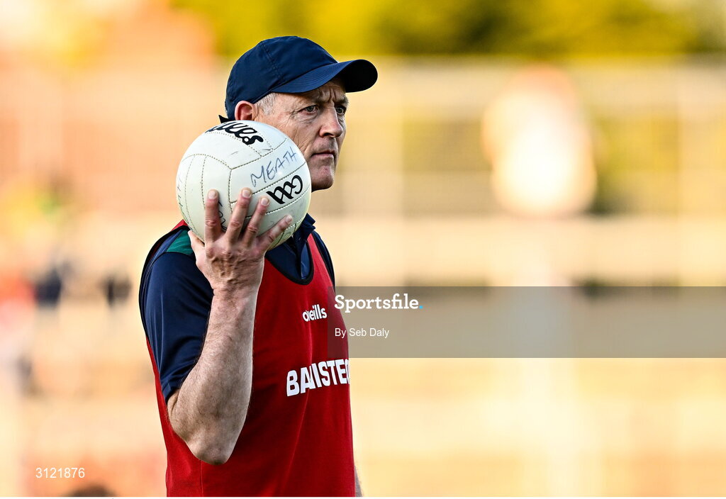 30 April 2025; Meath manager Cathal Ó Bric before the Dalata Hotel Group Leinster GAA Football U20 Championship final match between Meath and Louth at Cedral St Conleth’s Park in Newbridge, Kildare. Photo by Seb Daly/Sportsfile