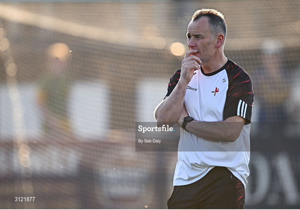 30 April 2025; Louth manager Fergal Reel before the Dalata Hotel Group Leinster GAA Football U20 Championship final match between Meath and Louth at Cedral St Conleth’s Park in Newbridge, Kildare. Photo by Seb Daly/Sportsfile
