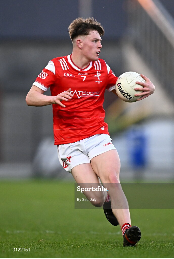30 April 2025; Conor McGinty of Louth during the Dalata Hotel Group Leinster GAA Football U20 Championship final match between Meath and Louth at Cedral St Conleth’s Park in Newbridge, Kildare. Photo by Seb Daly/Sportsfile