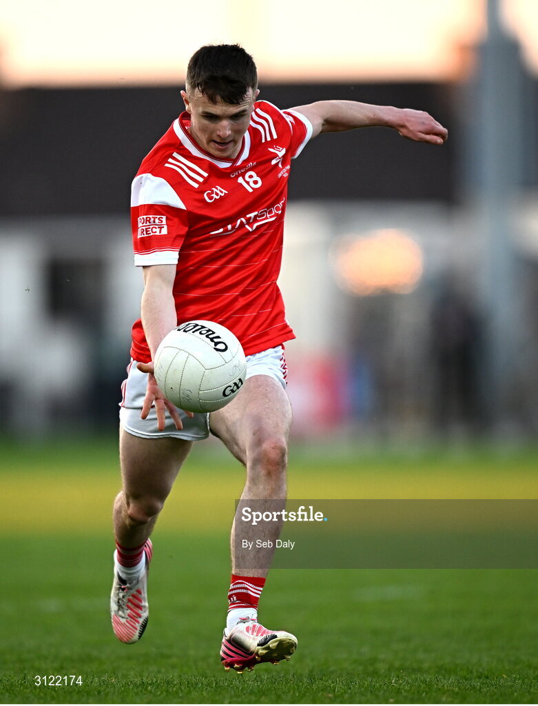 30 April 2025; Darragh Dorian of Louth during the Dalata Hotel Group Leinster GAA Football U20 Championship final match between Meath and Louth at Cedral St Conleth’s Park in Newbridge, Kildare. Photo by Seb Daly/Sportsfile