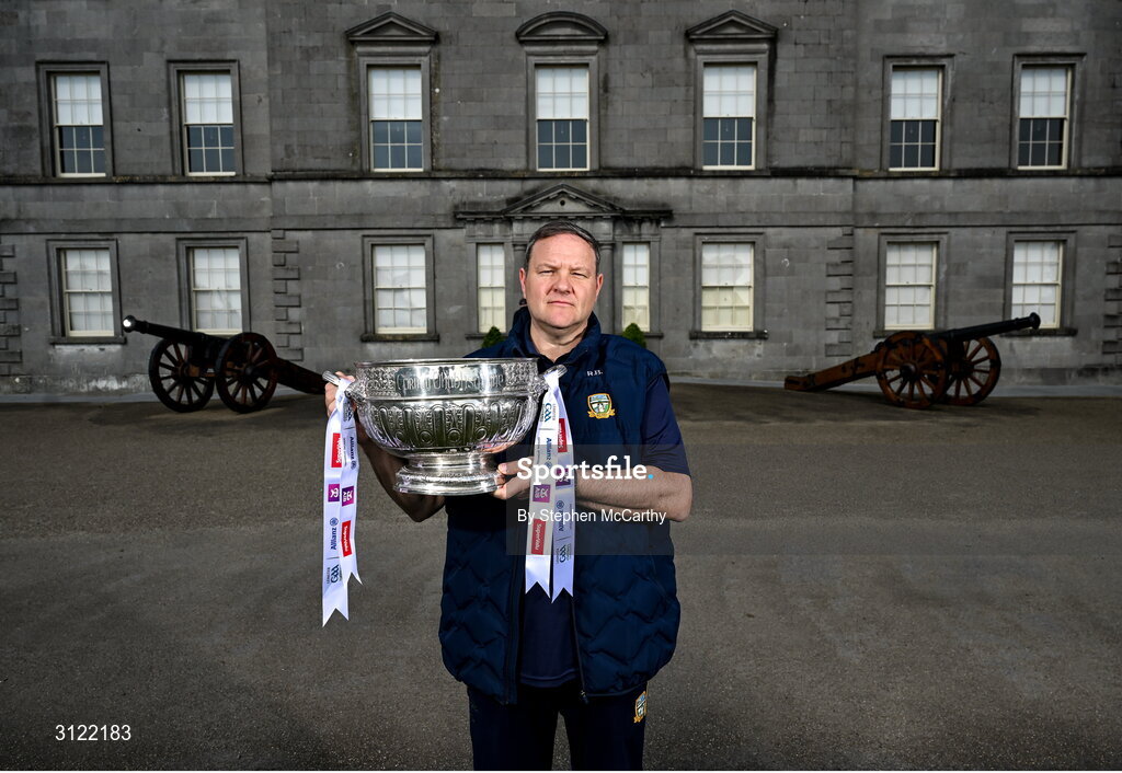 1 May 2025; Meath manager Robbie Brennan at Oldbridge House, Battle of the Boyne Visitor Centre in Drogheda, Meath during a media event for the 2025 Leinster GAA Senior Football Championship Final between Louth and Meath which will take place on Sunday 11th of May in Croke Park, Dublin. Photo by Stephen McCarthy/Sportsfile